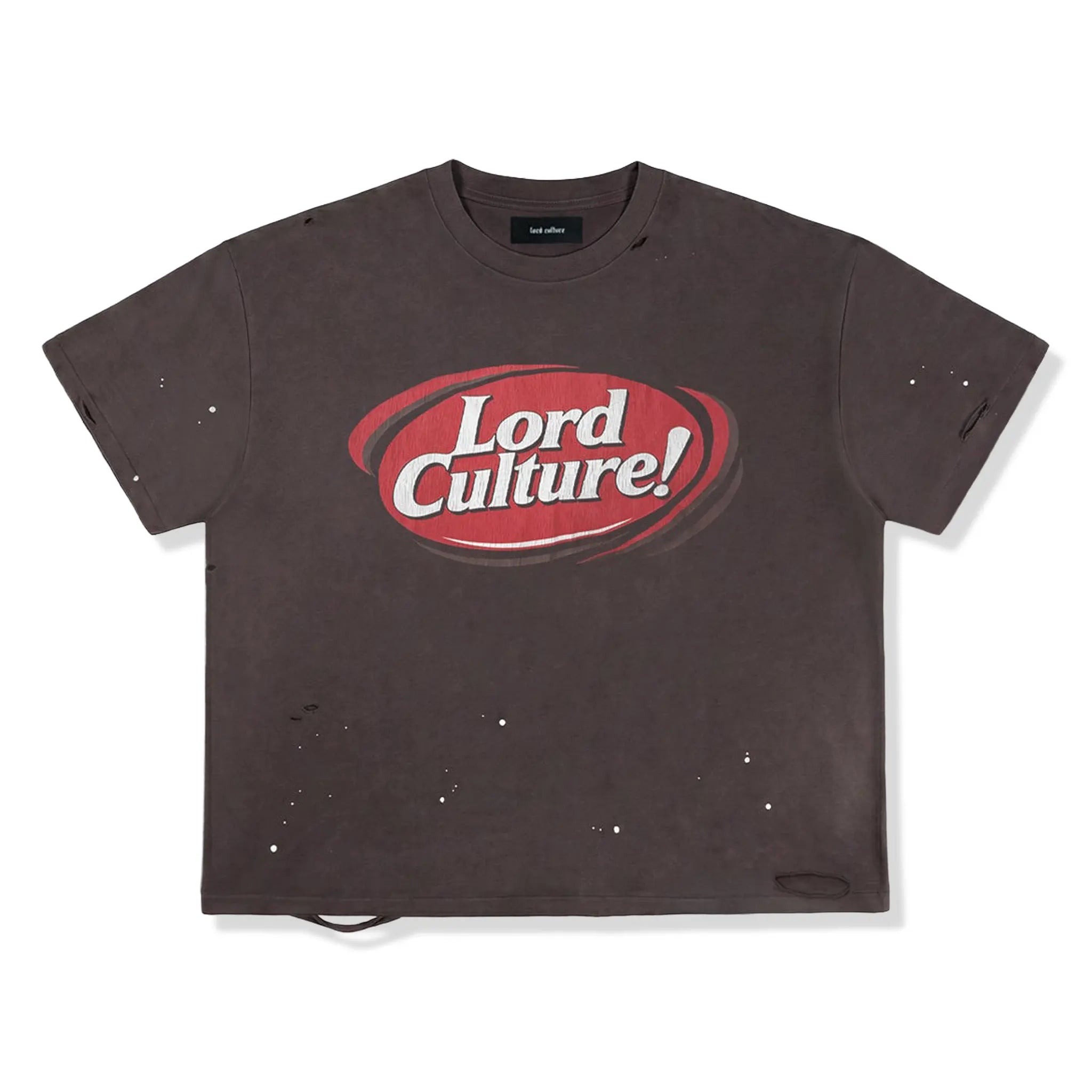 Front Side View of Lord Culture Pepper Washed Grey Brown T-Shirt